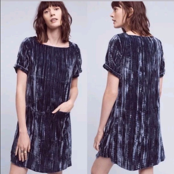 Anthropologie Dresses & Skirts - Anthropologie Floreat Crinkled Velvet Shift Dress